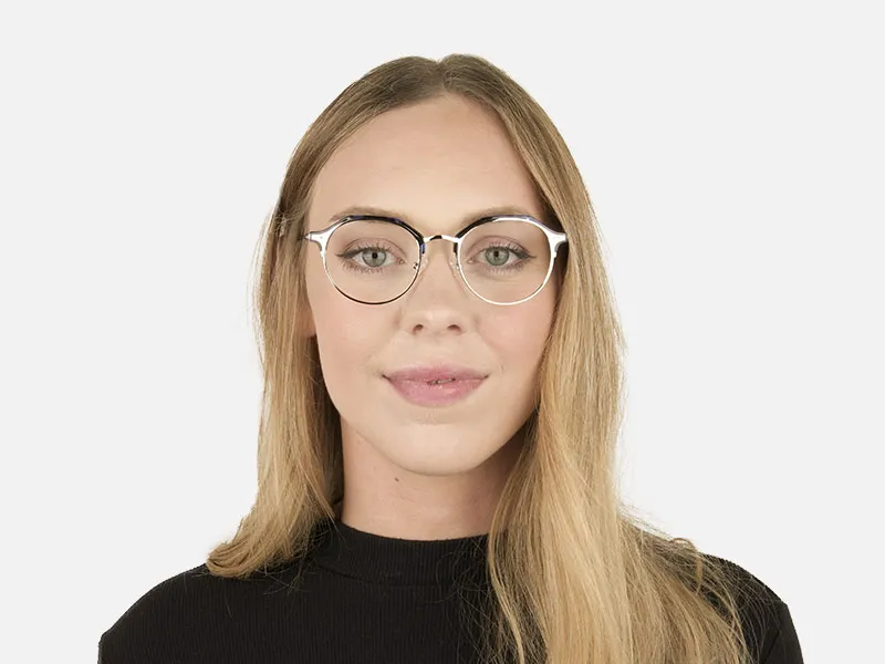 Blue Marble & Silver Weightless Tortoiseshell Glasses  in Mixed material - 34