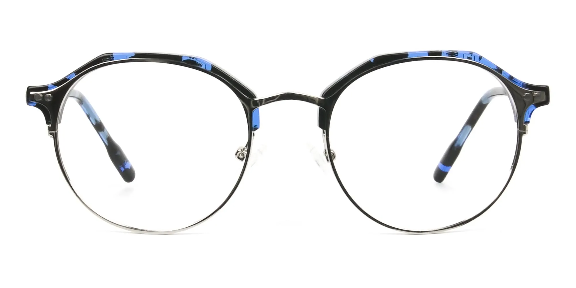A2222F/2 - Blue Marble & Silver Weightless Glasses  in Mixed material  