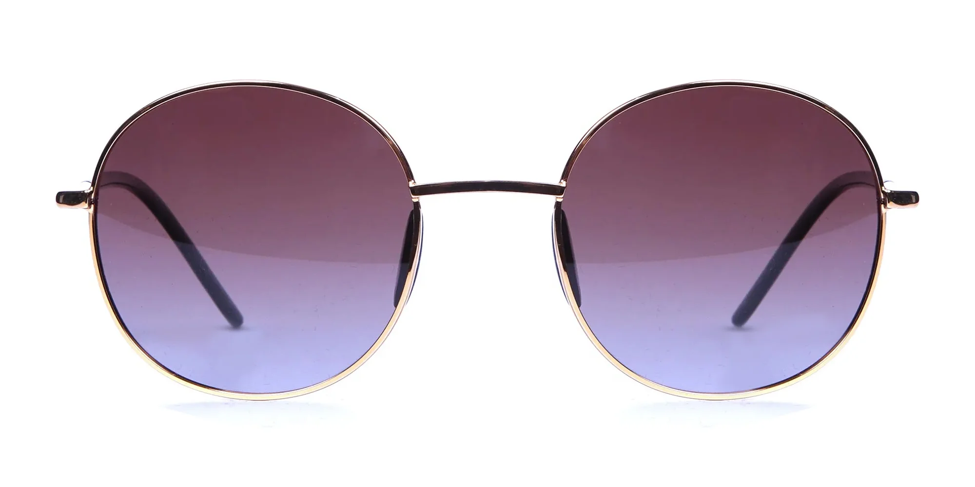 TARC112/GD - Gold Frame Round Sunglasses with Brown Lens