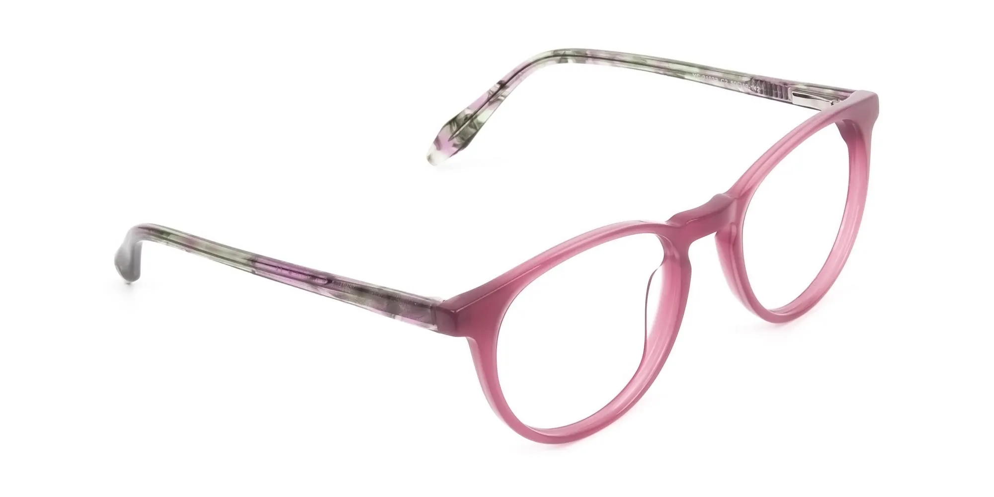 Keyhole Green Marble & Rose Red Frame Eyeglasses - 2