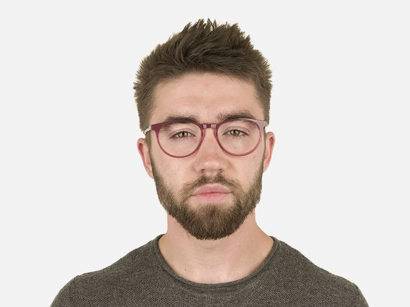 Keyhole Green Marble & Rose Red Frame Eyeglasses - 2