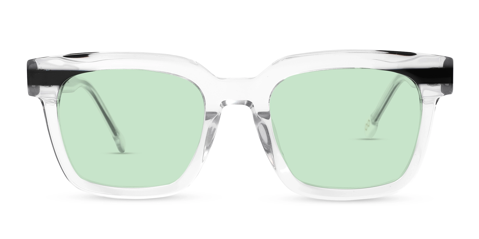 Green Solid Tinted Square Sunglasses-1 Green Solid Tinted Square Sunglasses-1