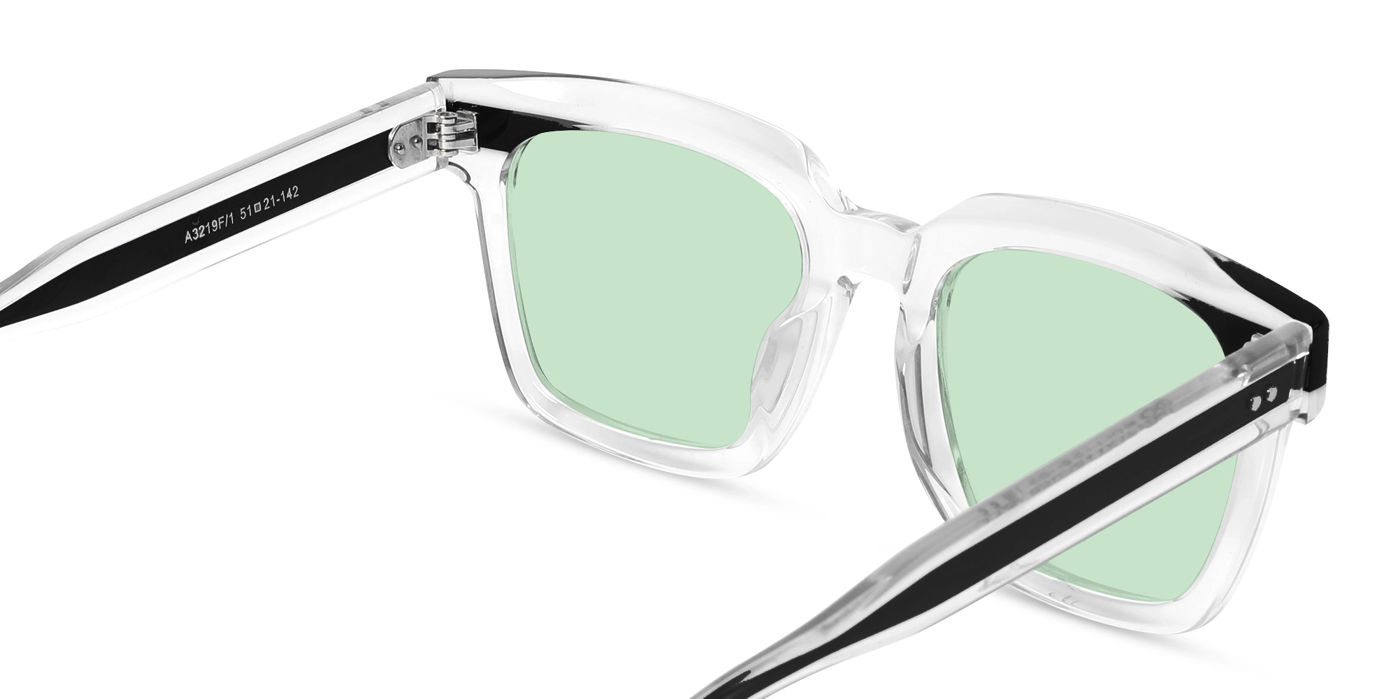 Green Solid Tinted Square Sunglasses-5
