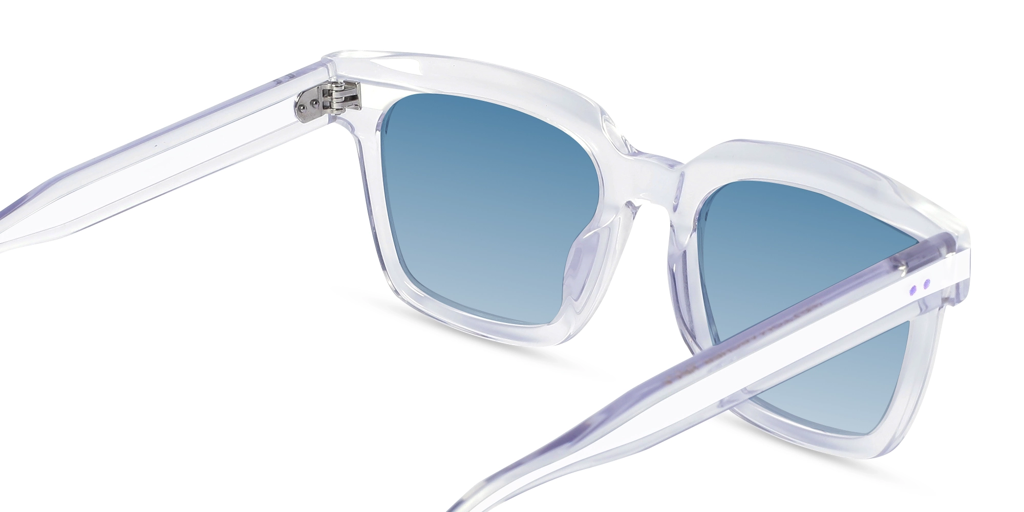 Blue Gradient Square Acetate Sunglasses-5