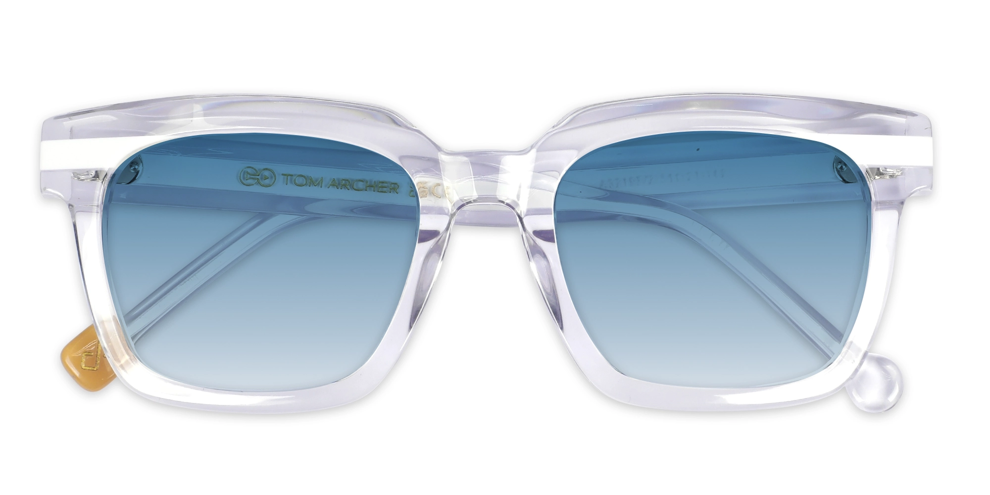 Blue Gradient Square Acetate Sunglasses-6