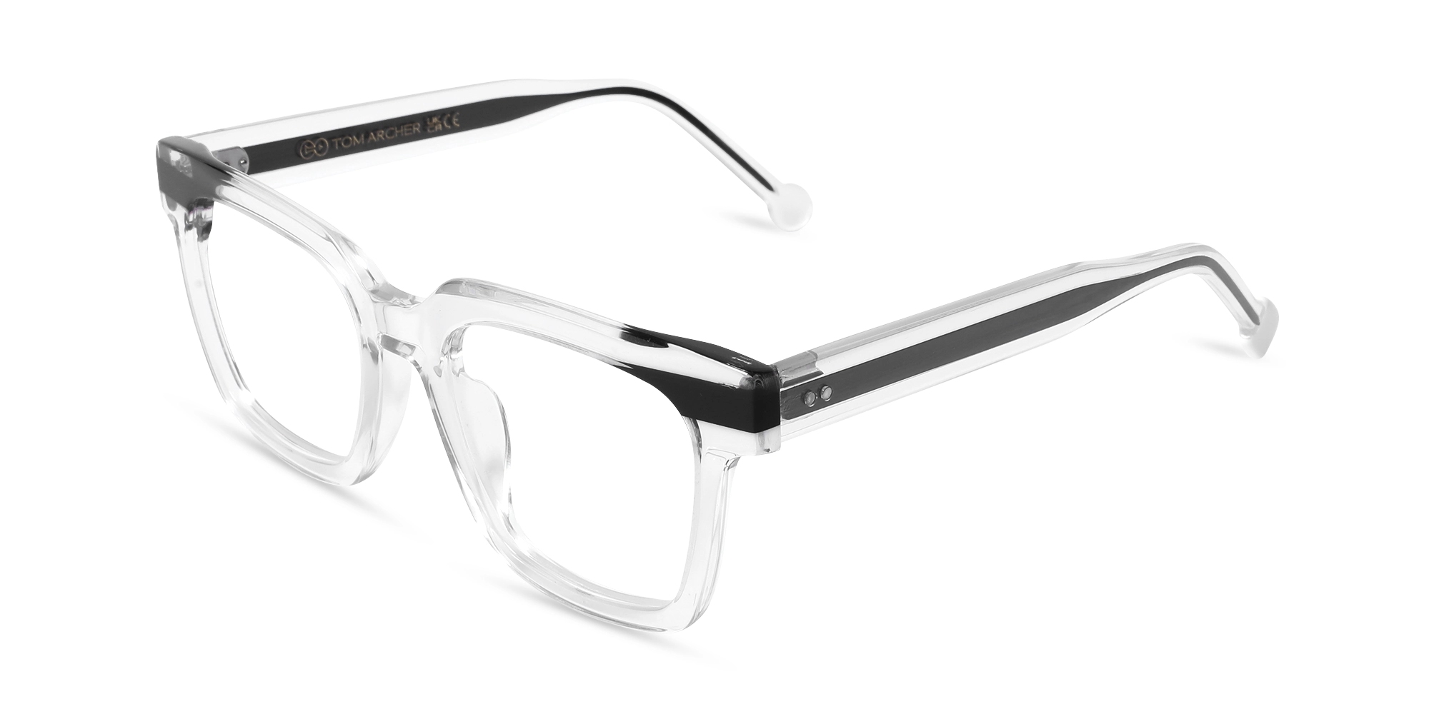 Crystal Black Square Glasses 2