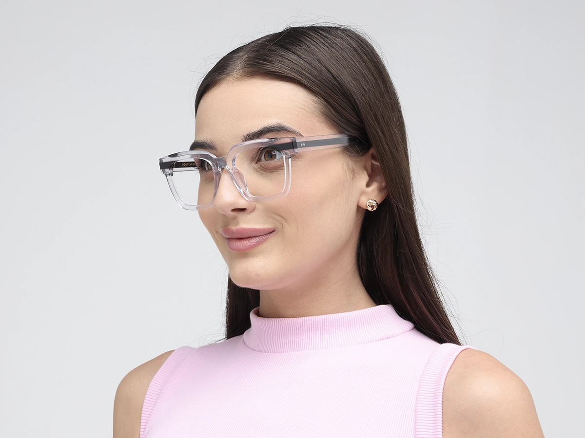 Crystal Black Square Glasses 53