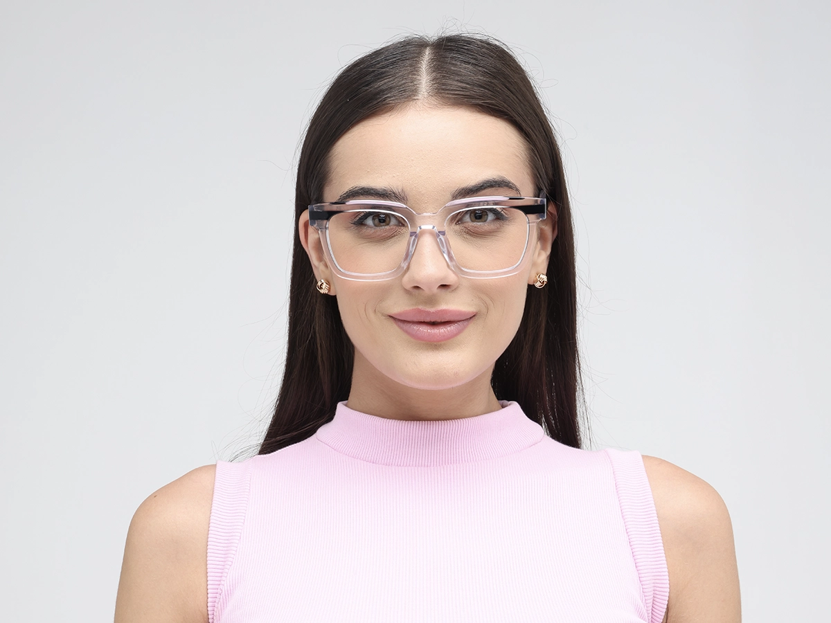 Crystal Black Square Glasses 51