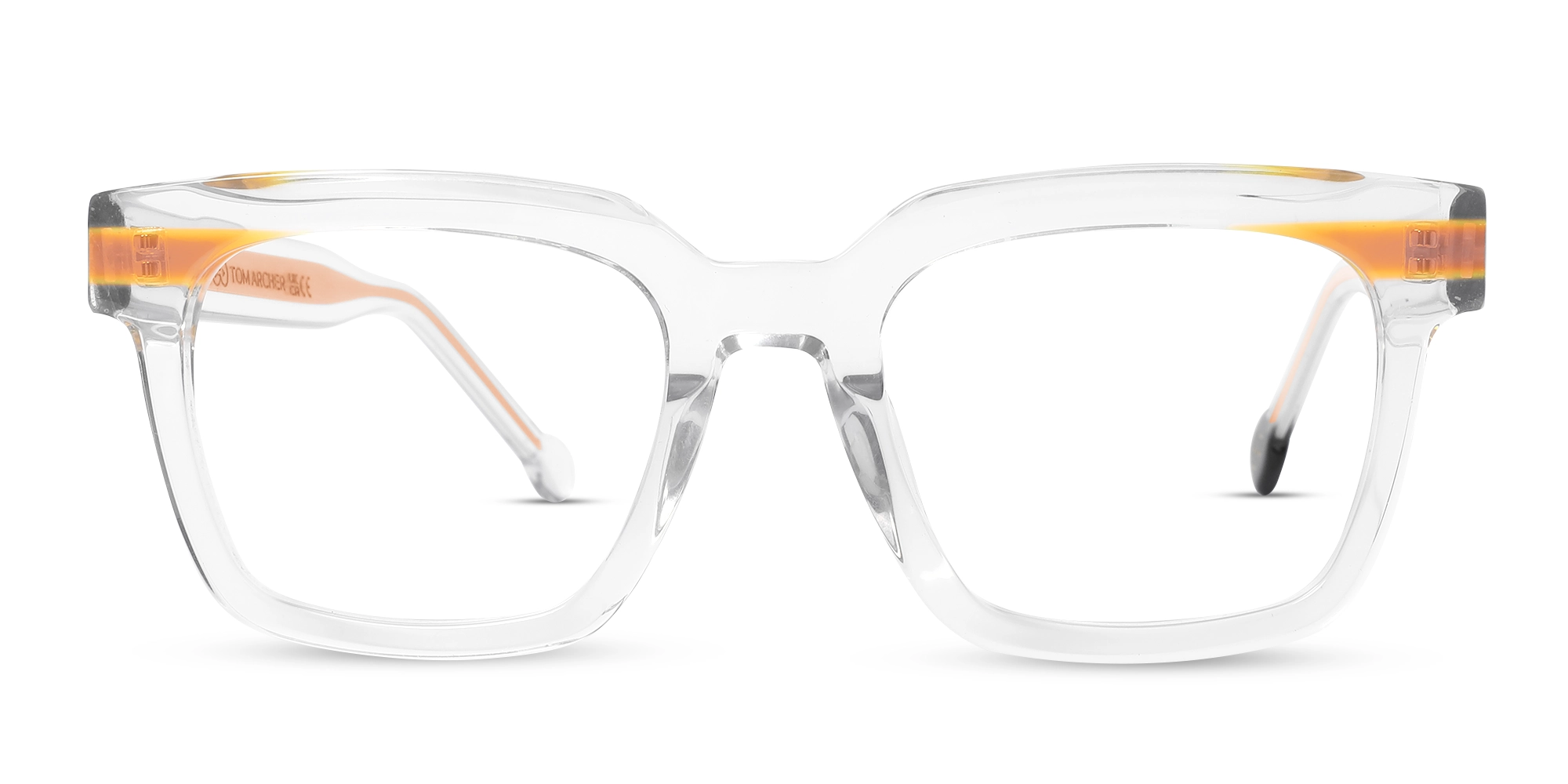 Clear Orange Unisex Glasses 1