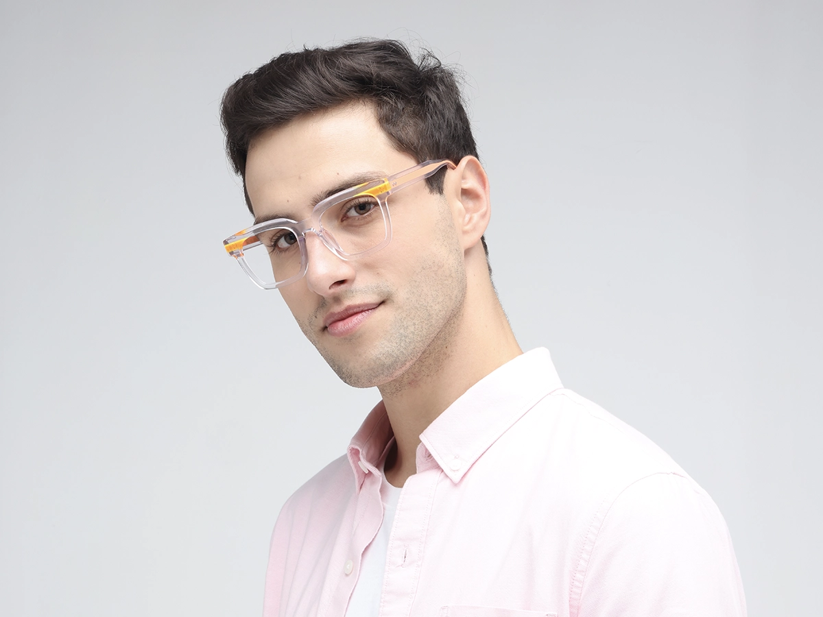 Clear Orange Unisex Glasses 42