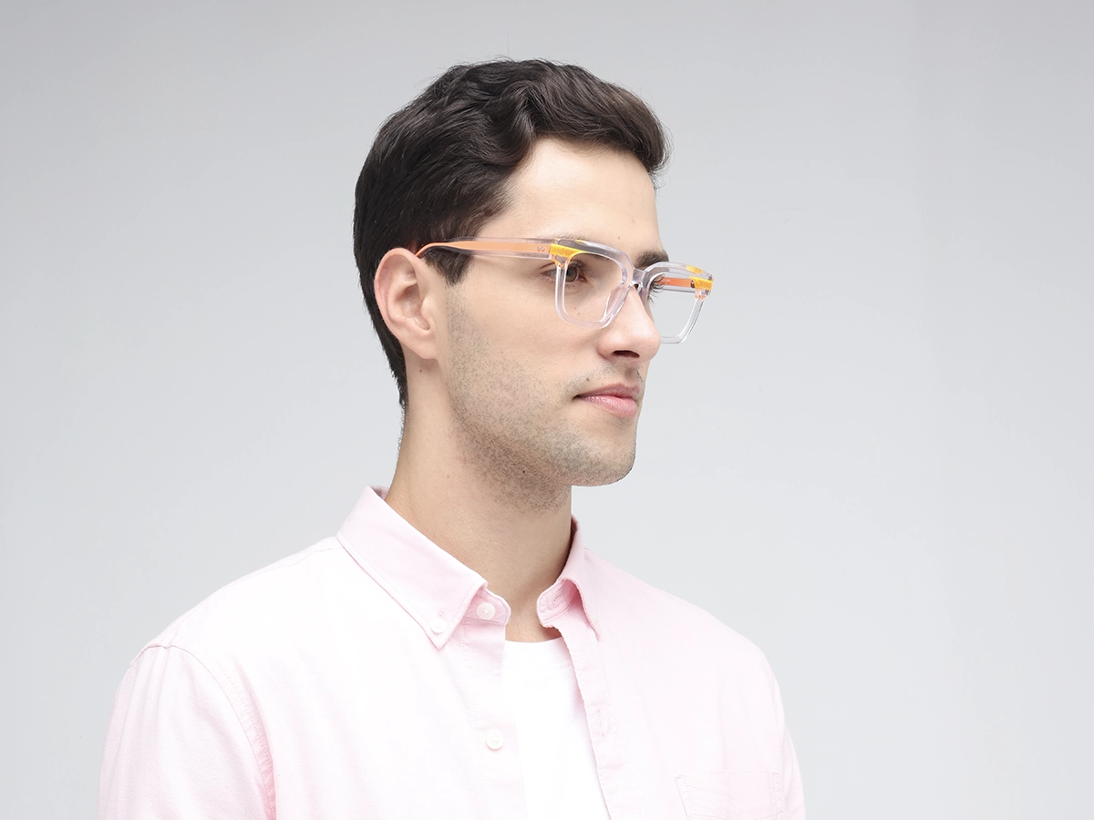 Clear Orange Unisex Glasses  43