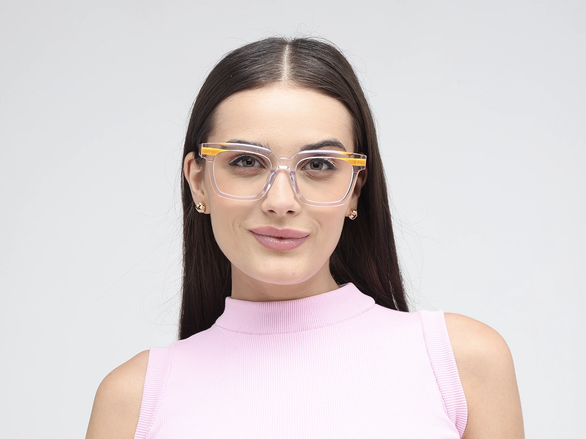 Clear Orange Unisex Glasses 51