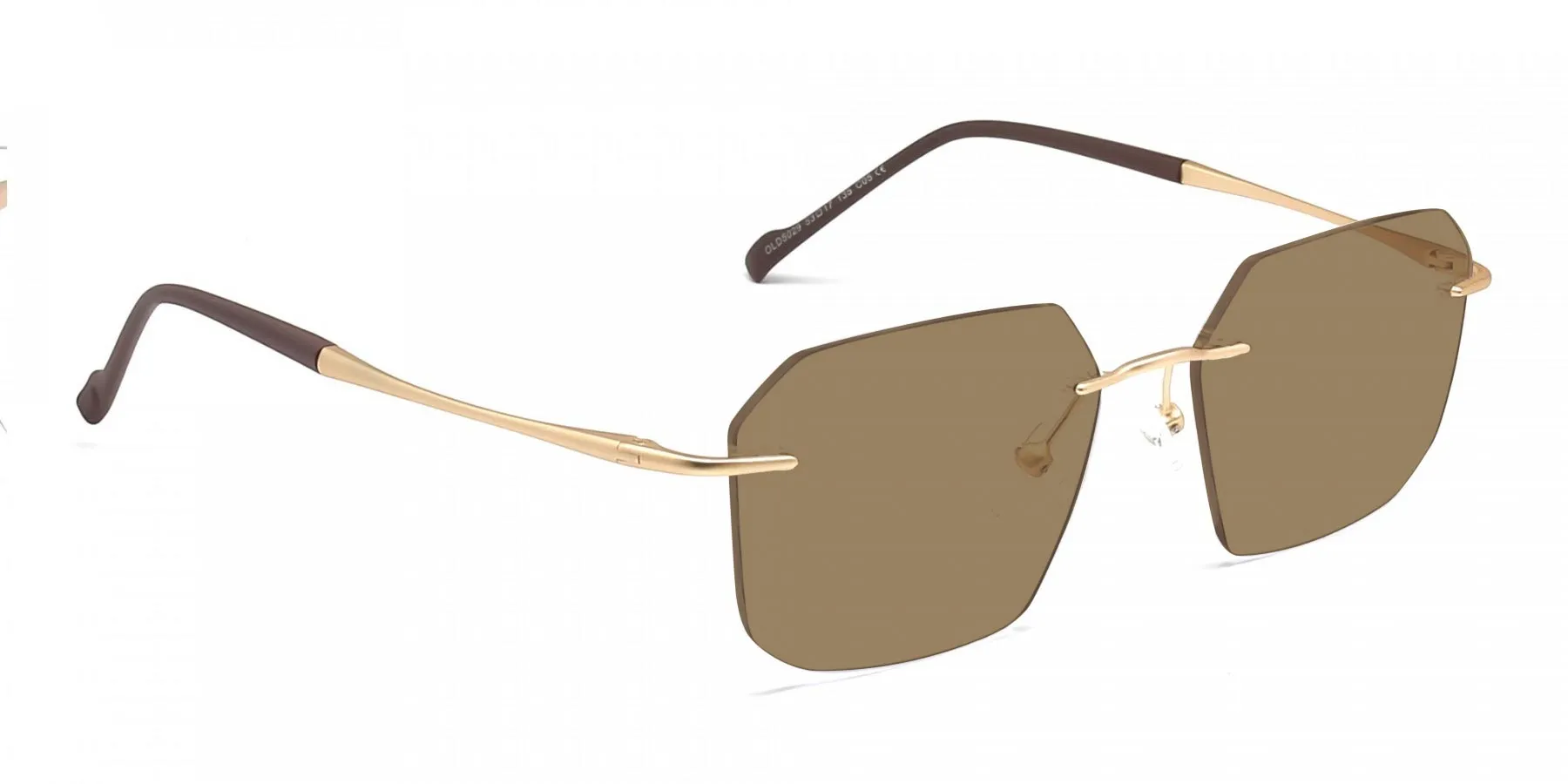 brown rimless sunglasses-3