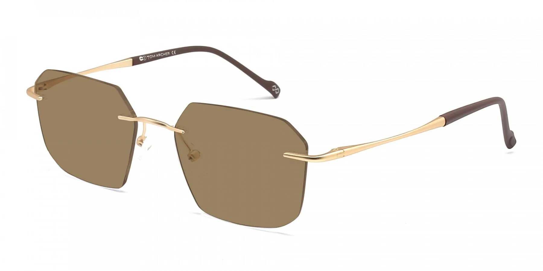 brown rimless sunglasses-3