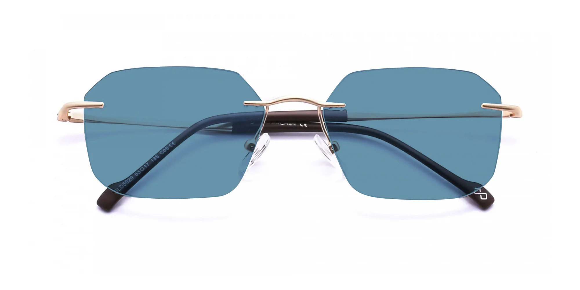 Rimless Sunglasses Blue-4
