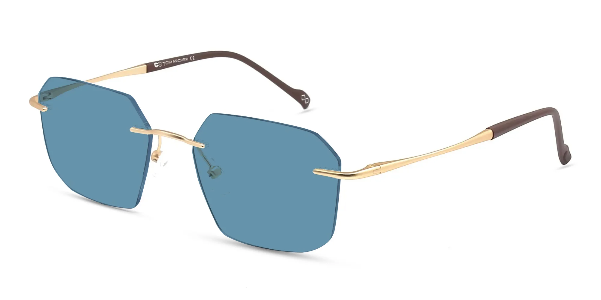 Rimless Sunglasses Blue-3