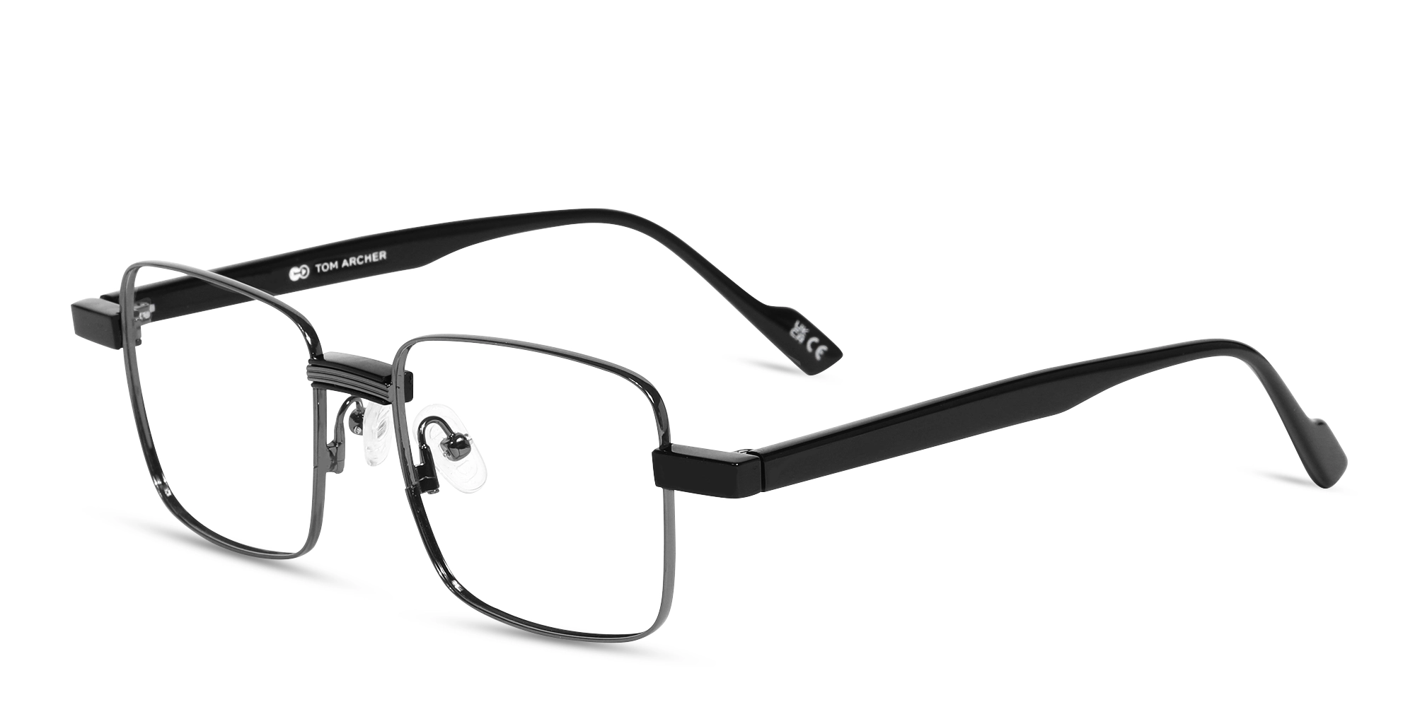 Gunmetal Square Full Rim Glasses-3