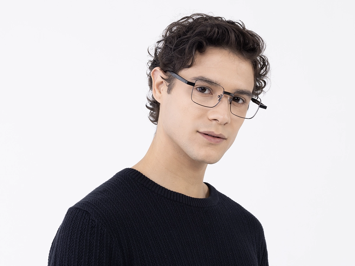 Gunmetal Square Full Rim Glasses 43