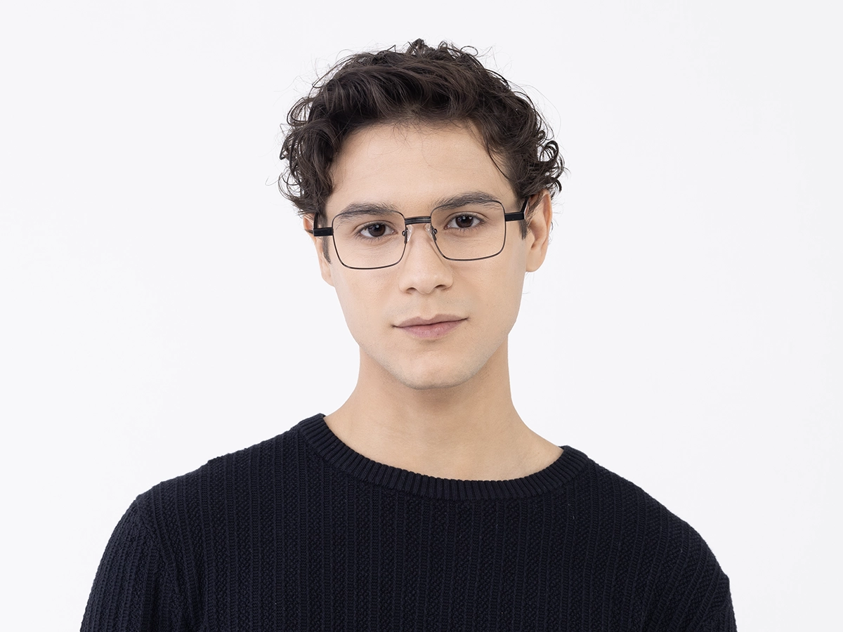 Gunmetal Square Full Rim Glasses 41