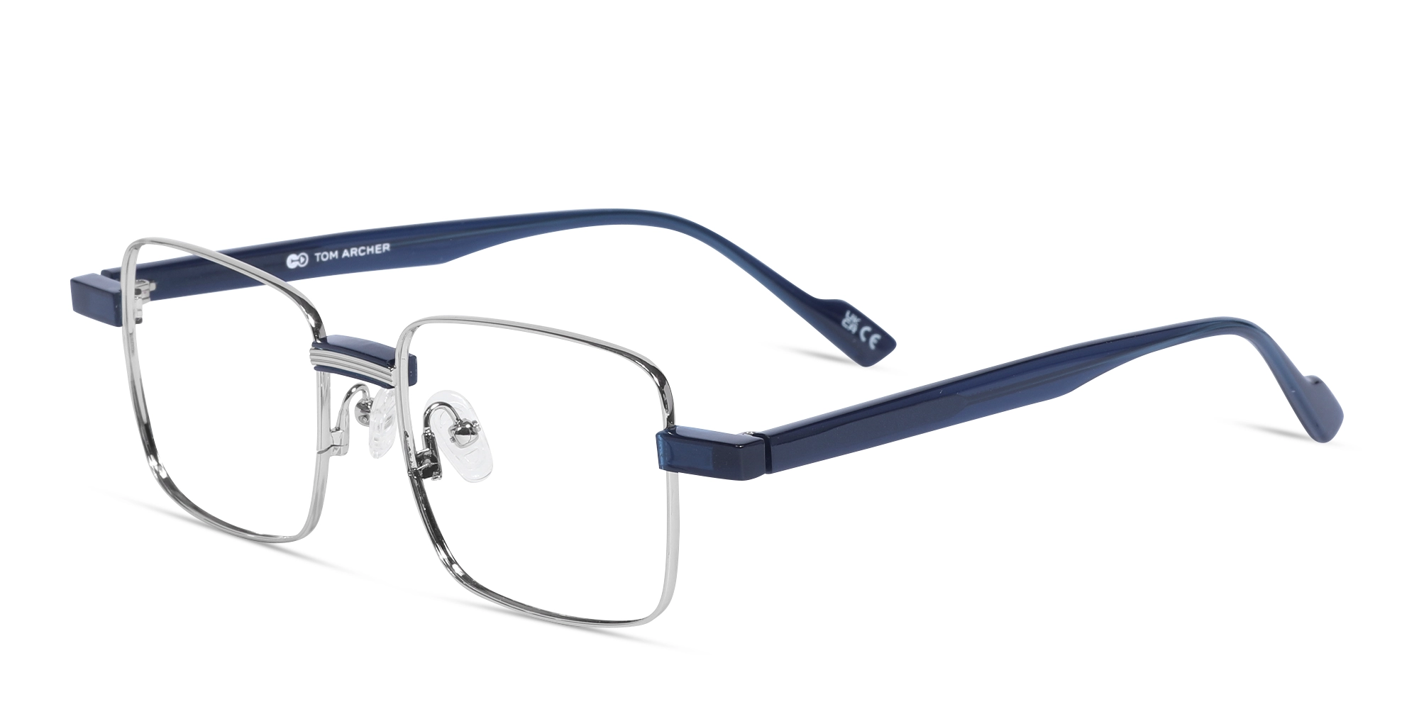 Silver Square Full Rim Glasses With Nose Pad-3 Silver Square Full Rim Glasses With Nose Pad-3