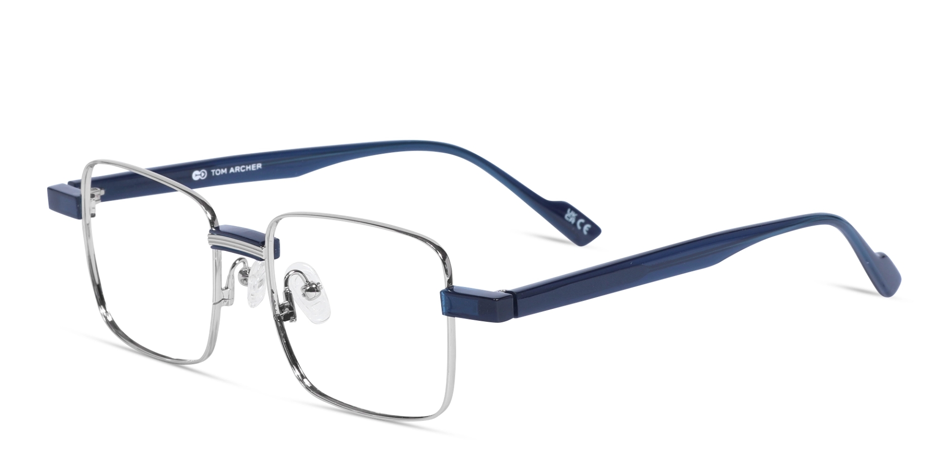 Silver Square Full Rim Glasses With Nose Pad-3
