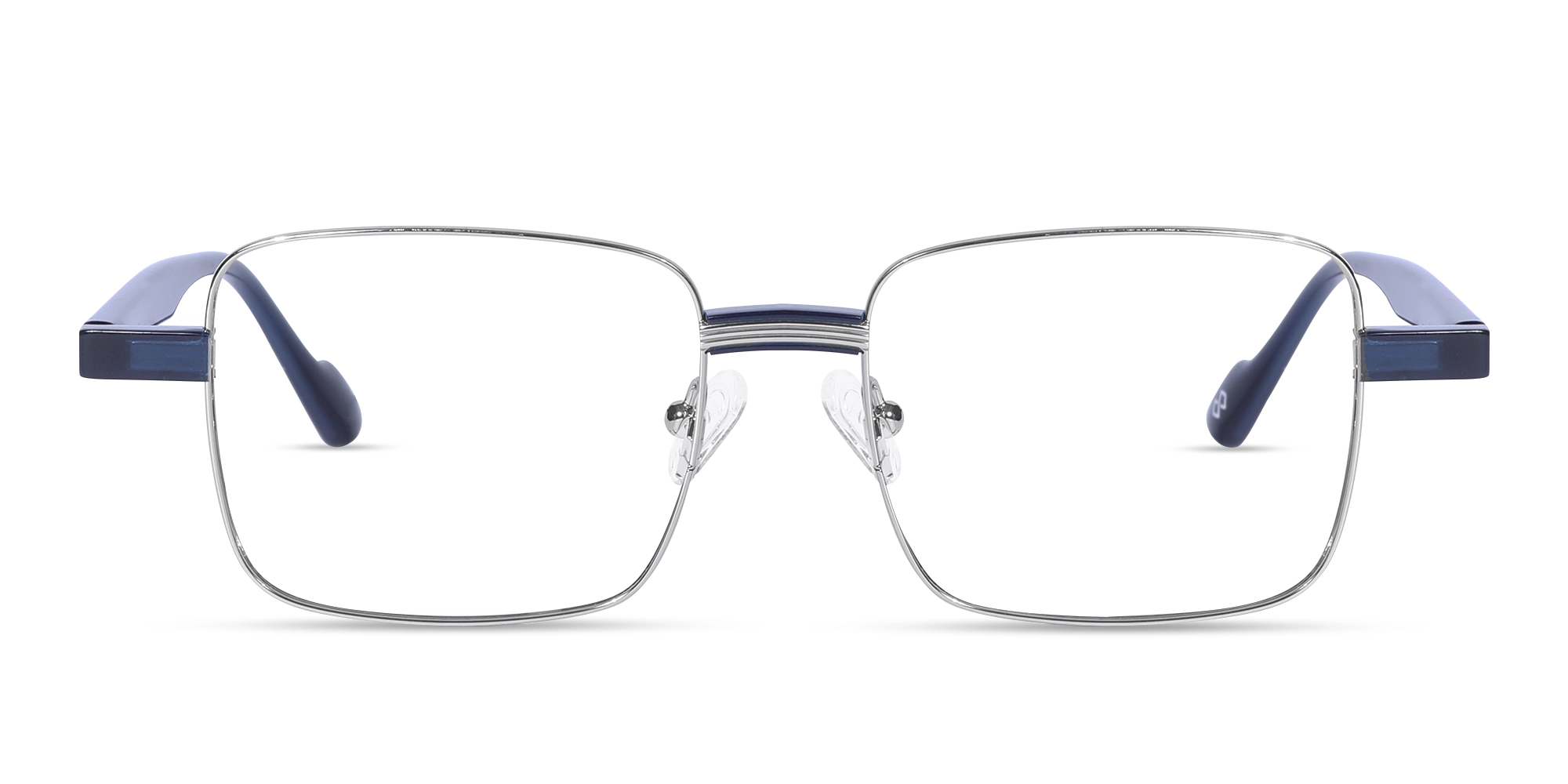 Silver Square Full Rim Glasses With Nose Pad-1 Silver Square Full Rim Glasses With Nose Pad-1