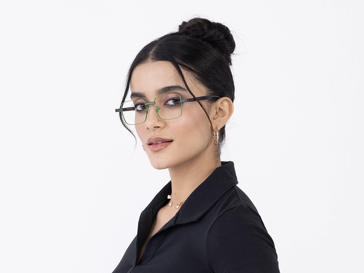 Fern Green Square Eyeglasses For Men & Women 52