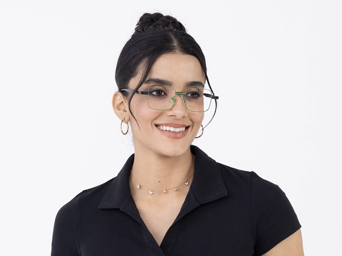Fern Green Square Eyeglasses For Men & Women 51