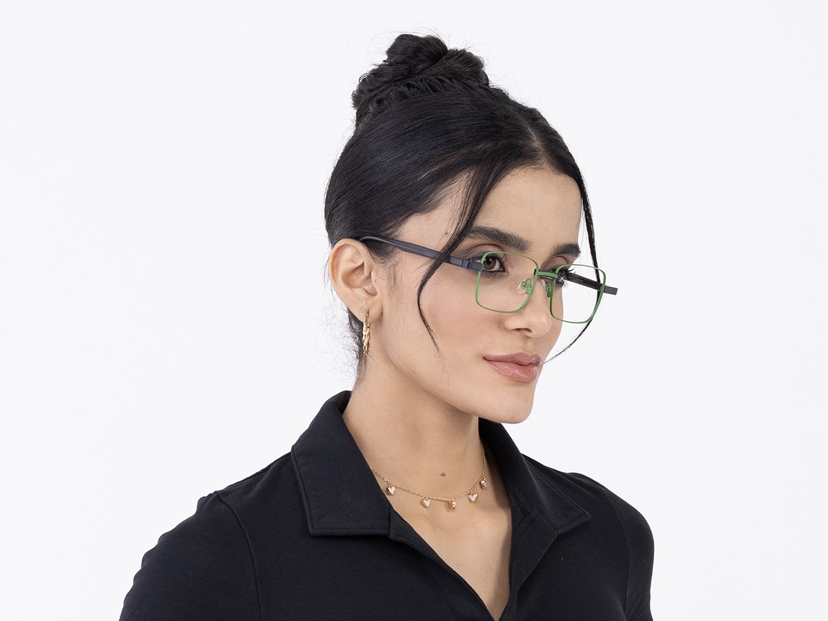 Fern Green Square Eyeglasses For Men & Women 53