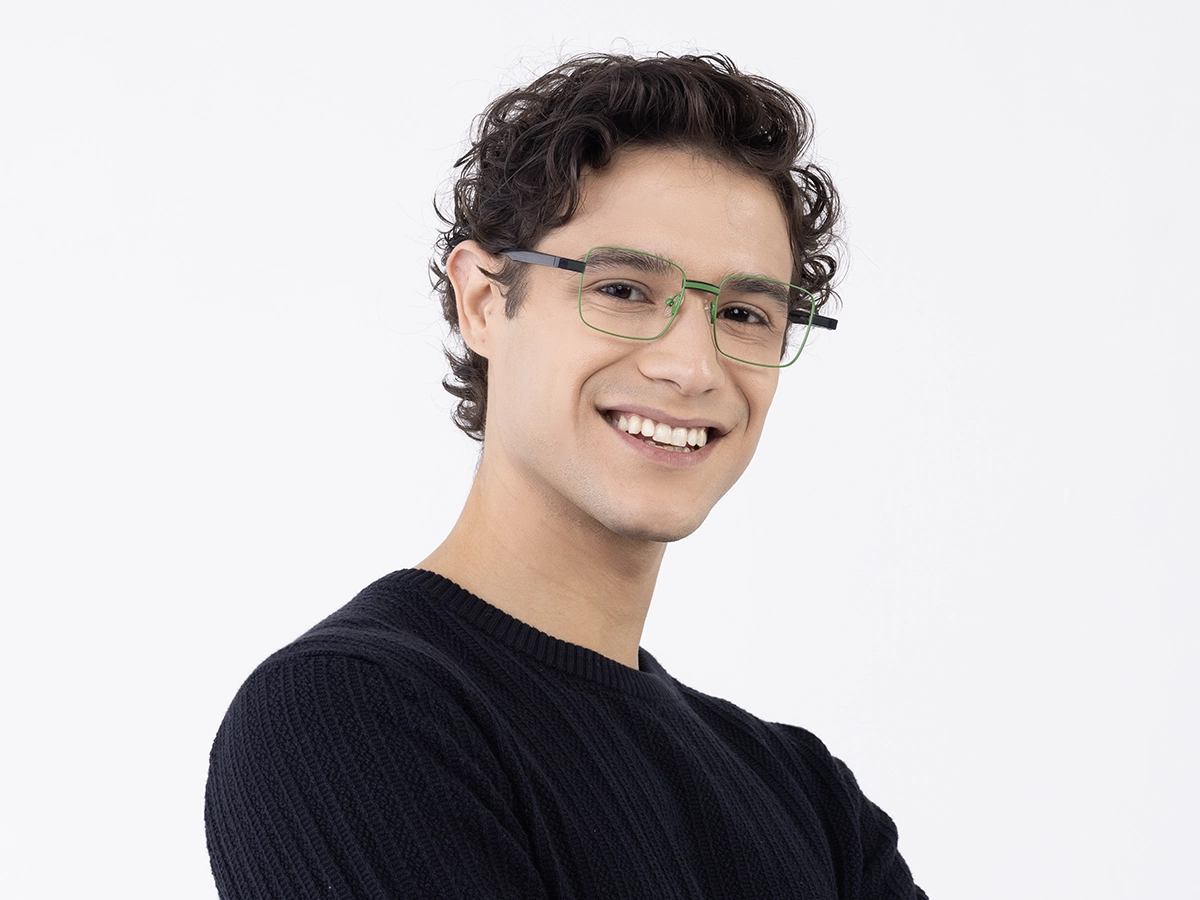 Fern Green Square Eyeglasses For Men & Women 43