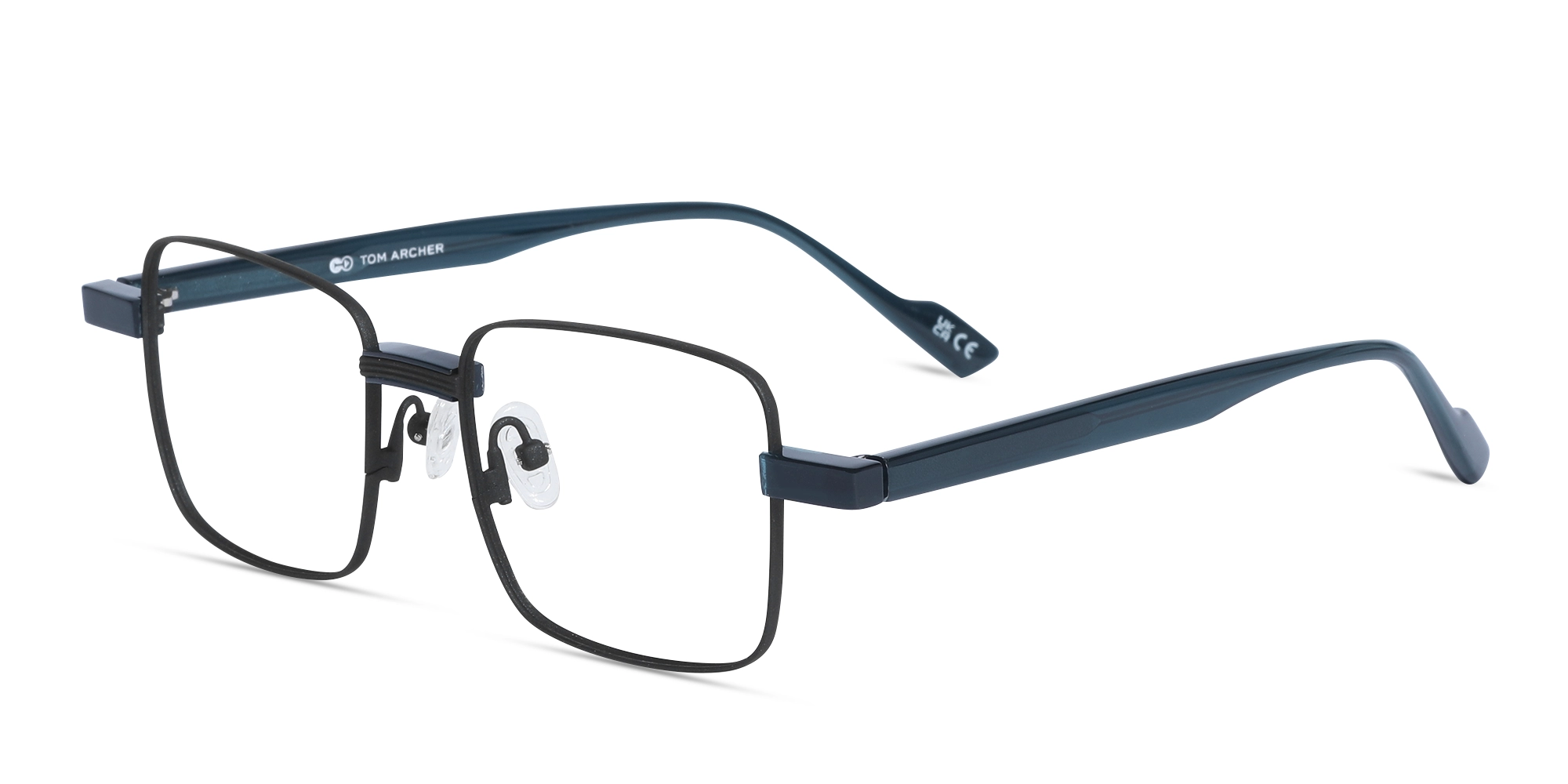 Black Square Metal Eyeglasses With Nose Pad-3 Black Square Metal Eyeglasses With Nose Pad-3