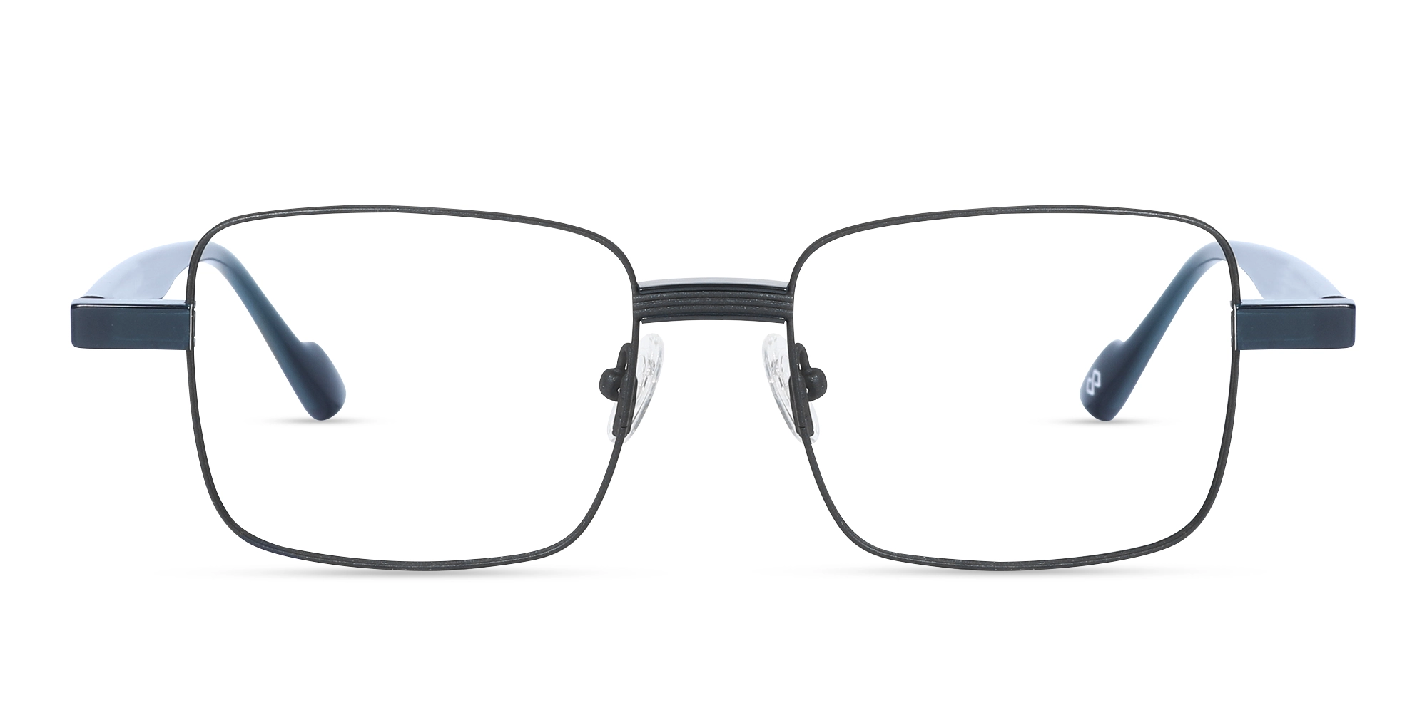 Black Square Metal Eyeglasses With Nose Pad-1 Black Square Metal Eyeglasses With Nose Pad-1