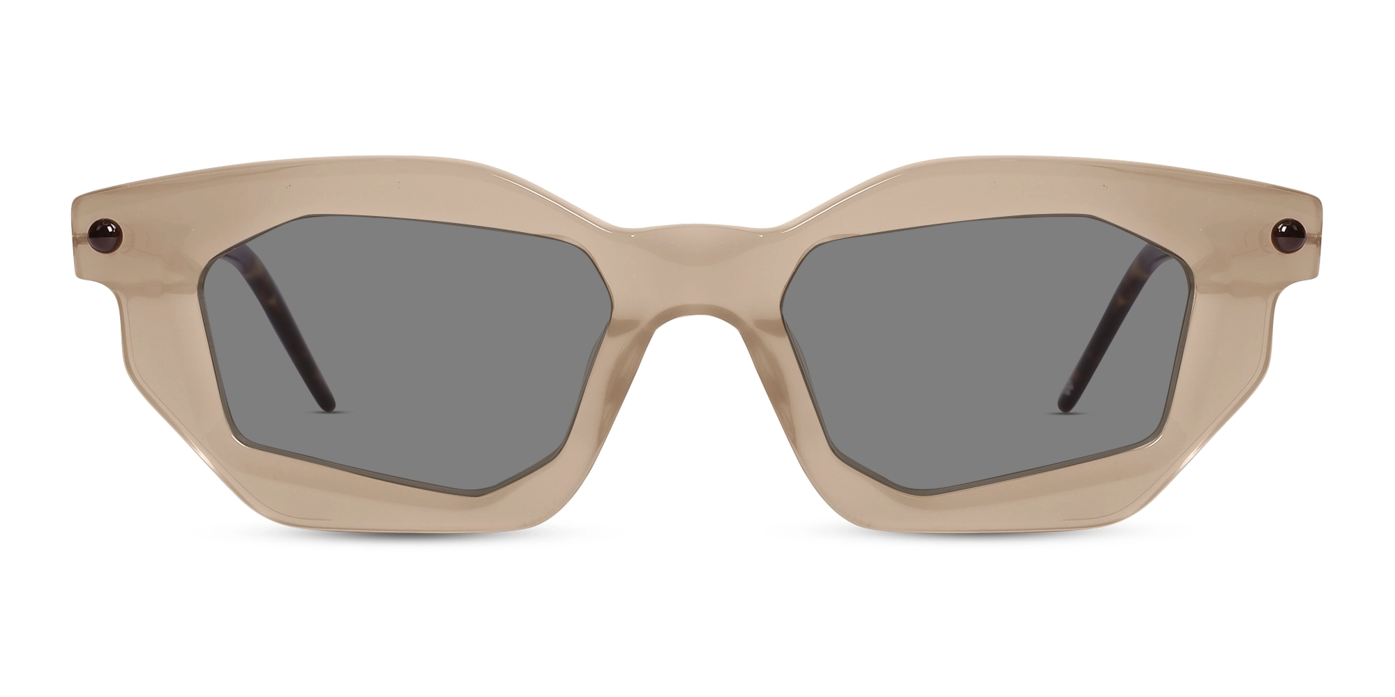 Crystal Wooly Beige & Grey Rectangle Sunglasses Crystal Wooly Beige & Grey Rectangle Sunglasses
