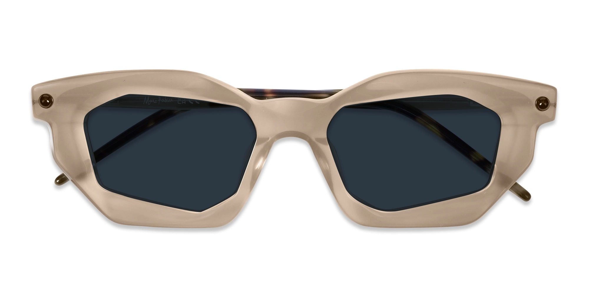 Blue Solid Tint Rectangular Sunglasses