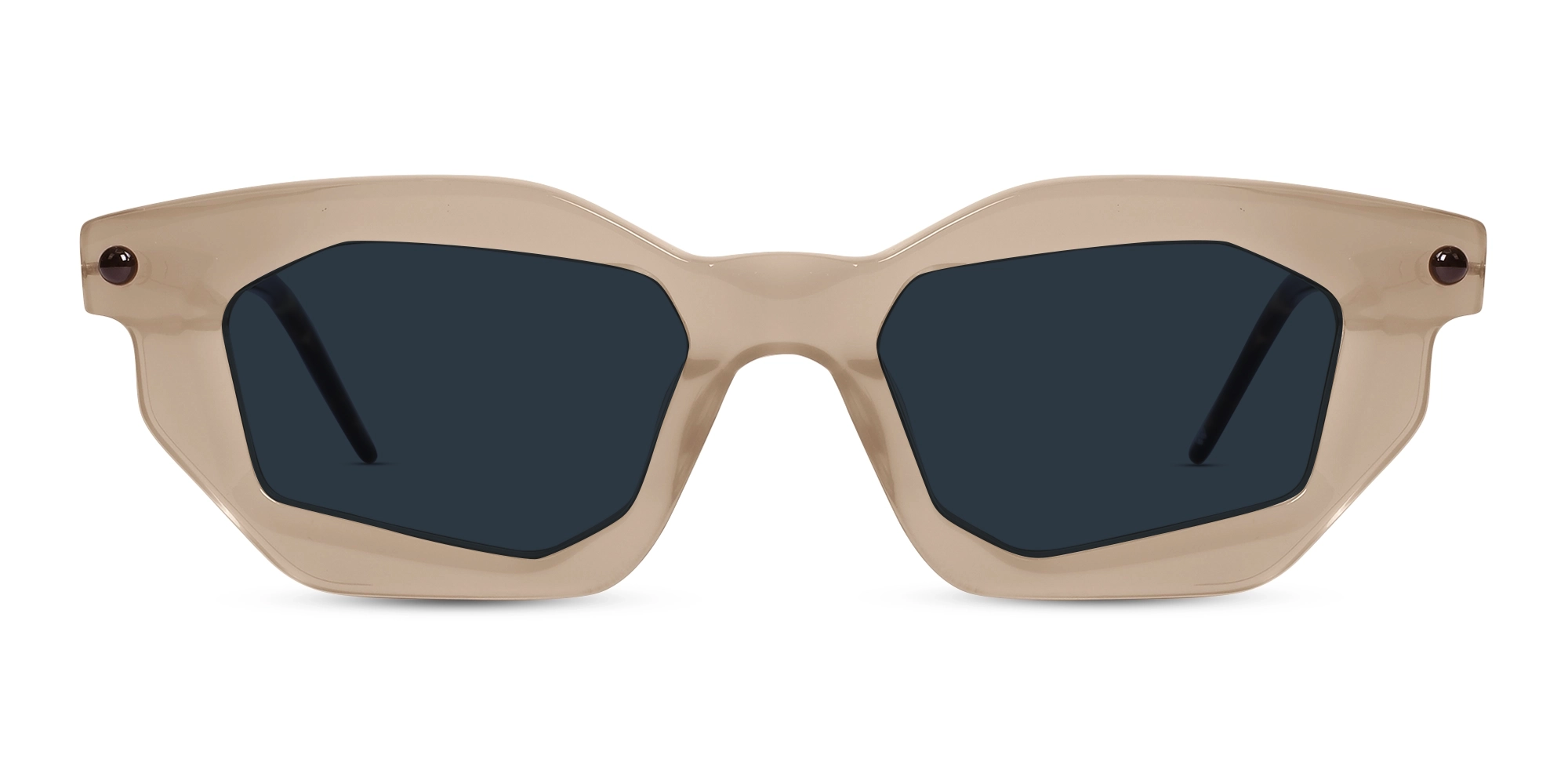 Blue Solid Tint Rectangular Sunglasses