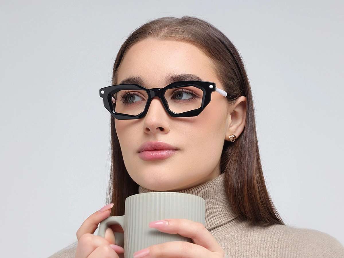 Rectangular Cat Eye Glasses Frame 52