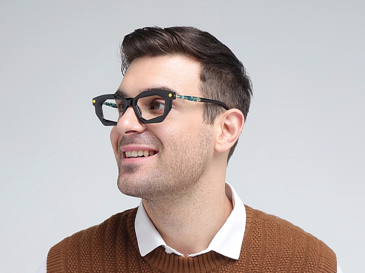 Black Rectangle Cat Eye Glasses 43