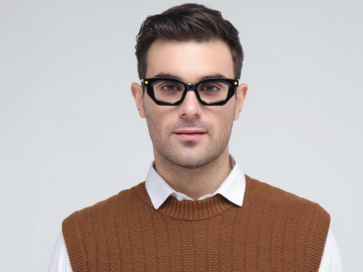 Black Rectangle Cat Eye Glasses 41