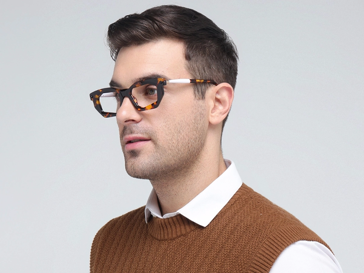 Havana Tortoise Rectangle Cat Eye Eyeglasses 42