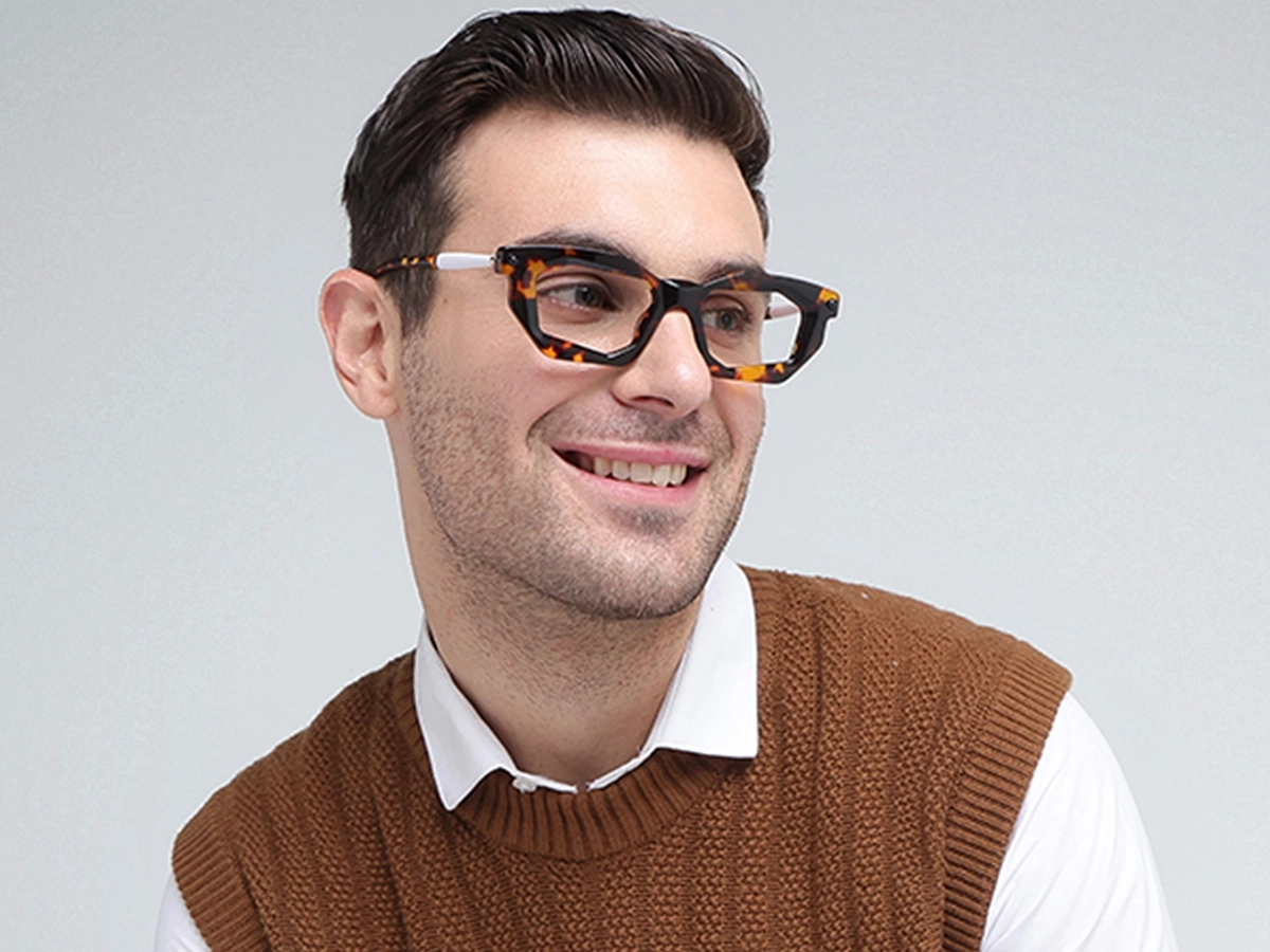 Havana Tortoise Rectangle Cat Eye Eyeglasses 43