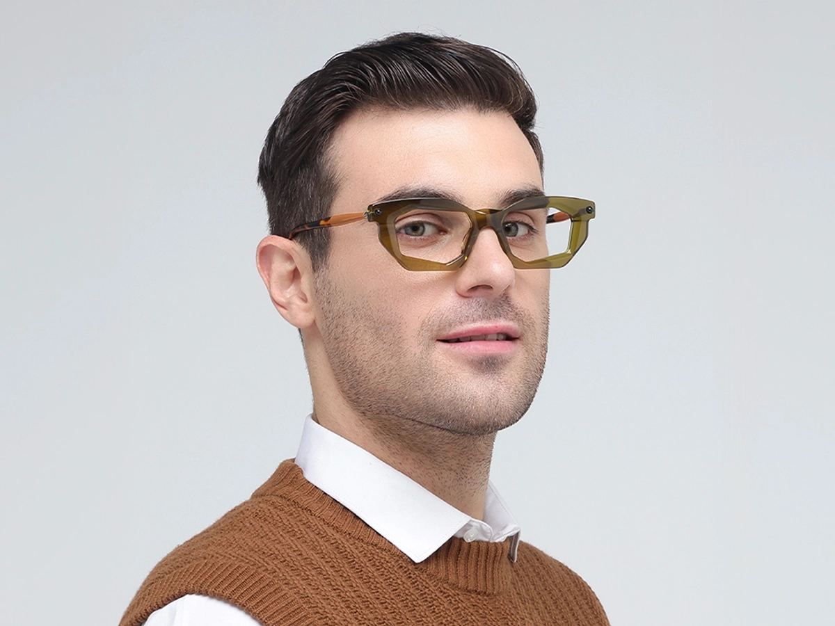 Crystal Olive Green Spectacle Frames 42
