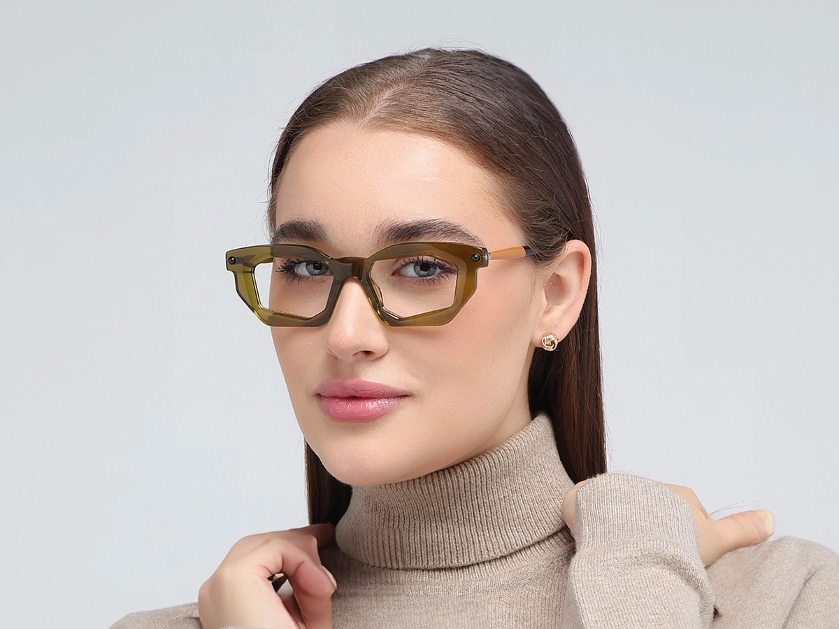 Crystal Olive Green Spectacle Frames 52