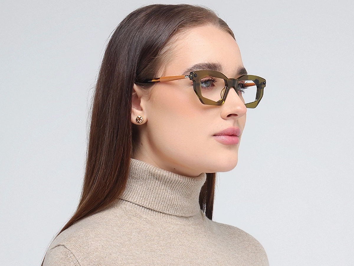 Crystal Olive Green Spectacle Frames 53