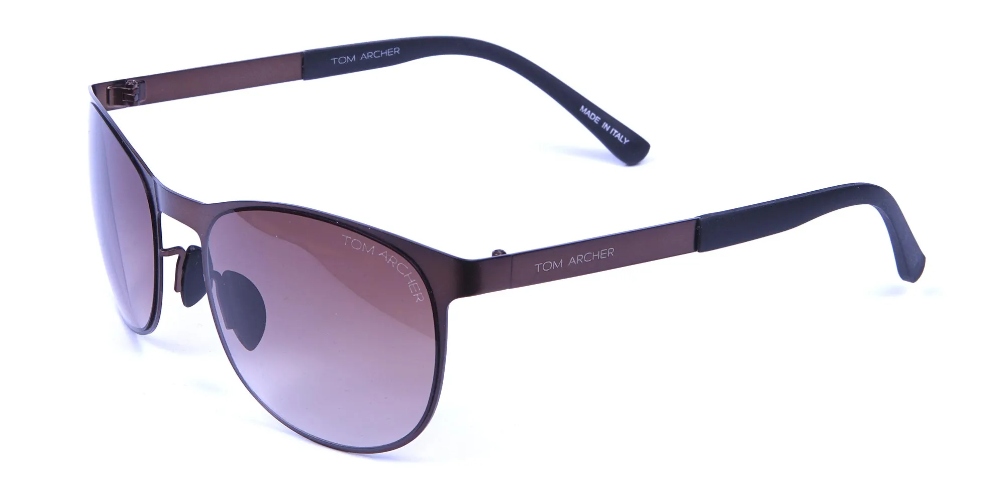 Brown and bronze sunglasses in Round Metal Frame-2