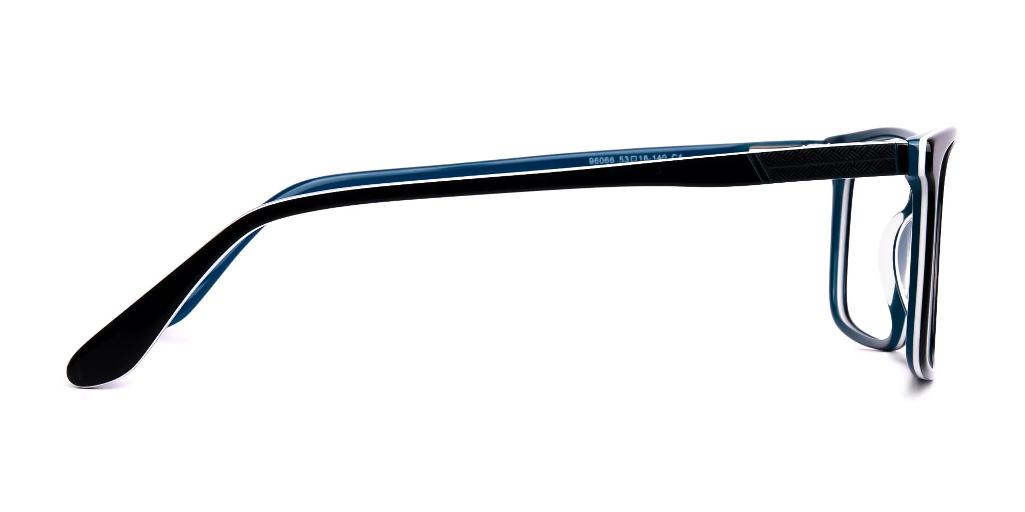Tom Archer COLNE 4 Black & Teal Rectangle glasses for unisex