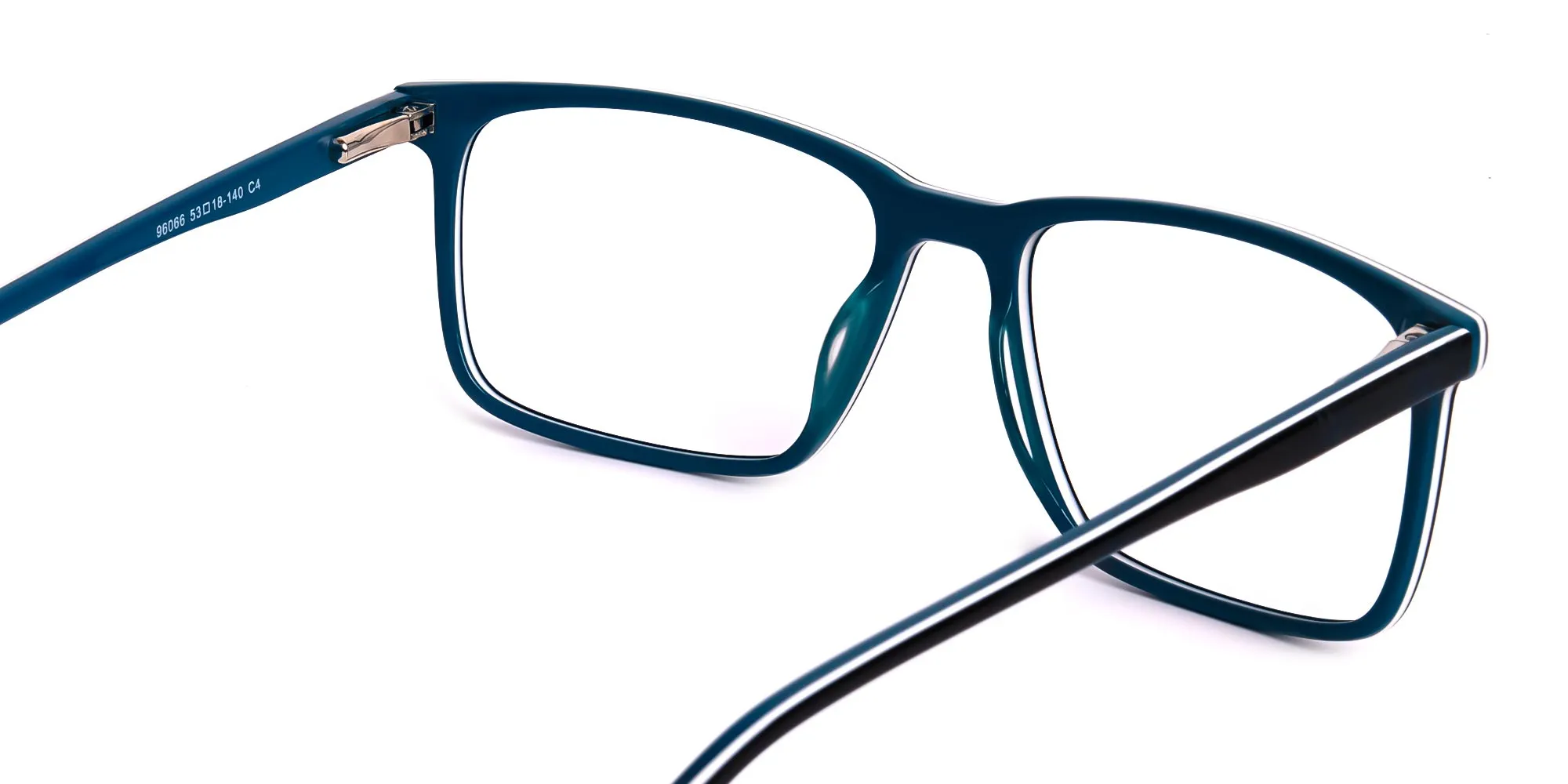 Unisex Black & Teal acetate rectangle frames in medium size – Tom Archer COLNE 4