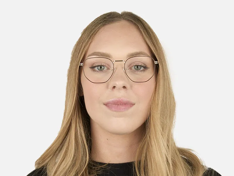 Lightweight Gold and Brown Geometric Glasses - 2