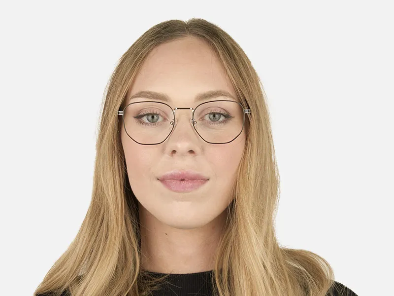 Lightweight Black & Silver Geometric Glasses - 2