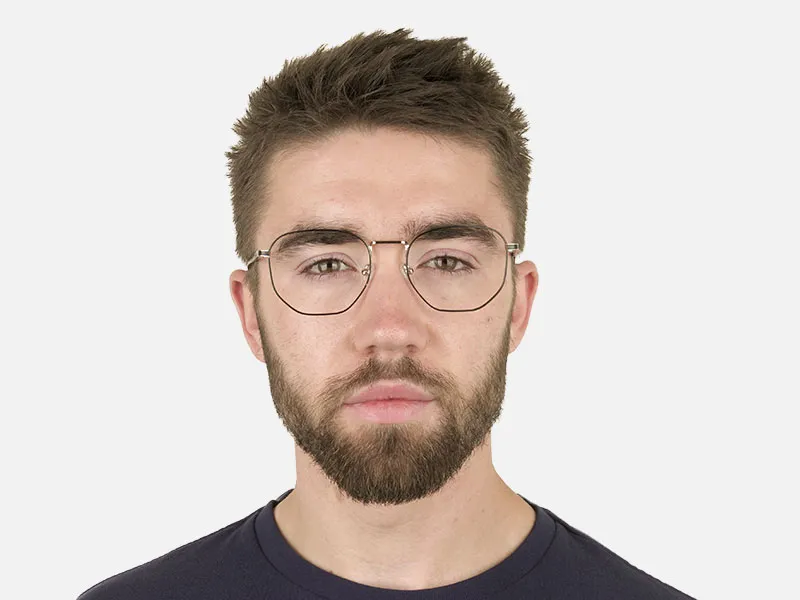 Lightweight Black & Silver Geometric Glasses - 2