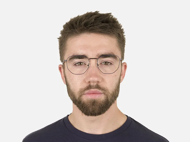 Lightweight Silver & Blue Geometric Glasses - 2